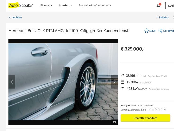 Annuncio Mercedes CLK autoscout24