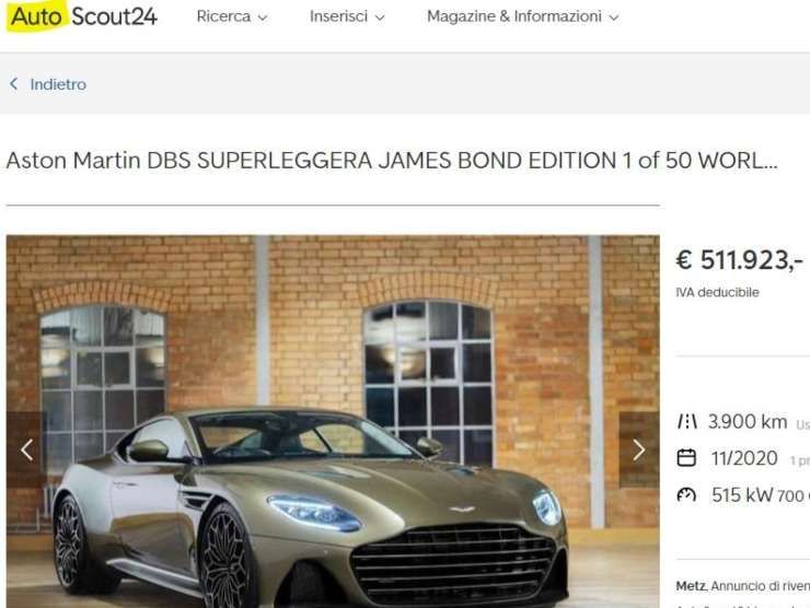 Aston Martin DBS Bond Edition (AutoScout 24) annuncio