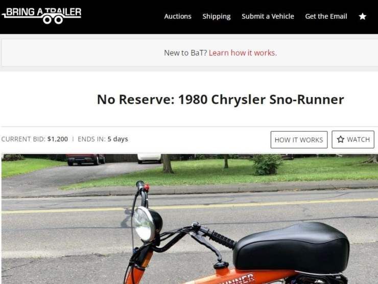 Chrysler Sno-Runner (Bring a trailer) annuncio