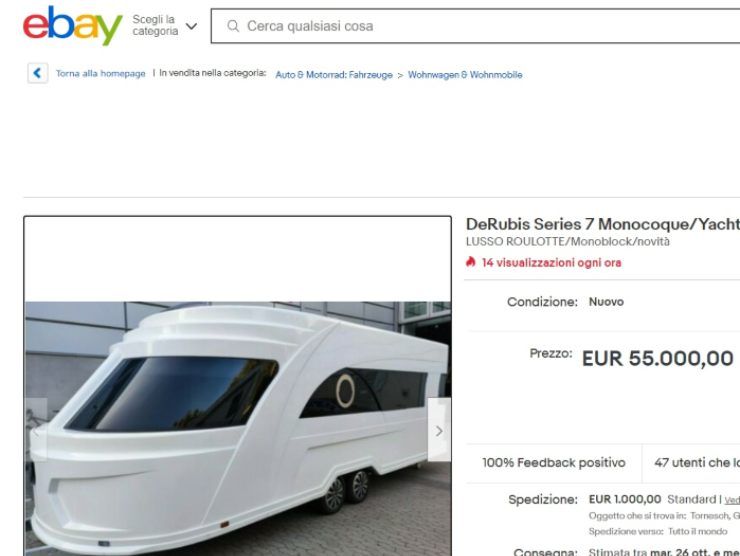DeRubis yacht-roulotte (Ebay) annuncio