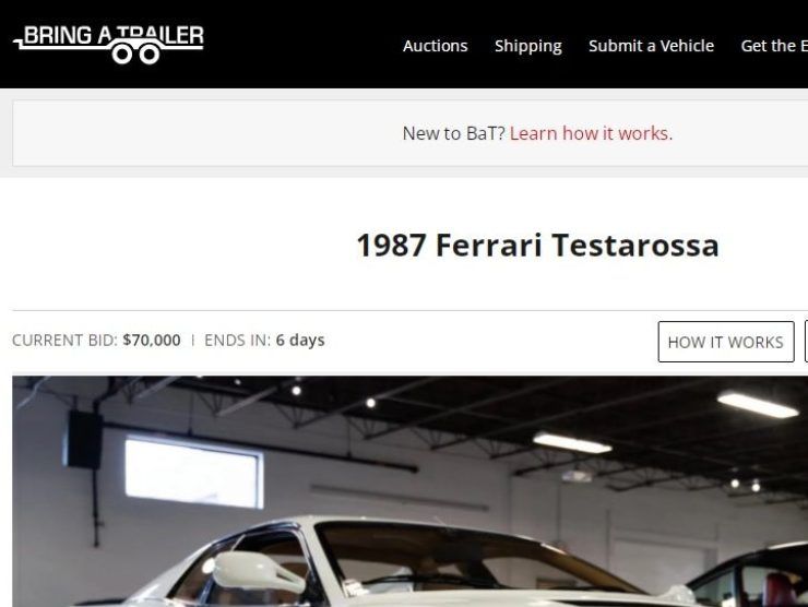 Ferrari Testarossa (Bring a trailer) annuncio