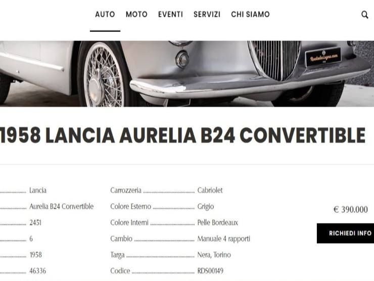 Lancia Aurelia B24 (Ruote da sogno) annuncio