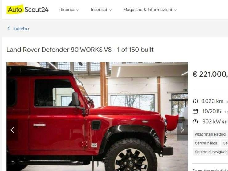 Land Rover Defender 90 WORKS (AutoScout 24) annuncio