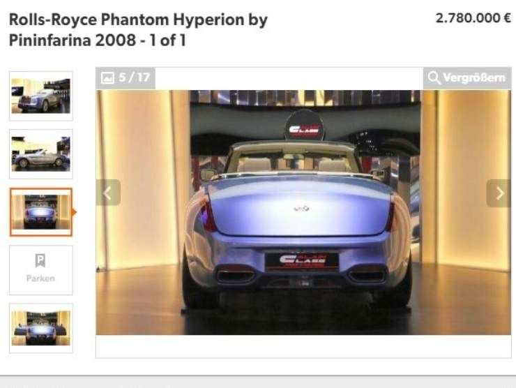 Rolls-Royce Phantom Hyperion by Pininfarina 2008 (mobile.de) annuncio