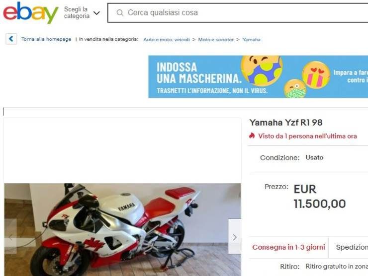 Yamaha Yzf R1 (Ebay) annuncio