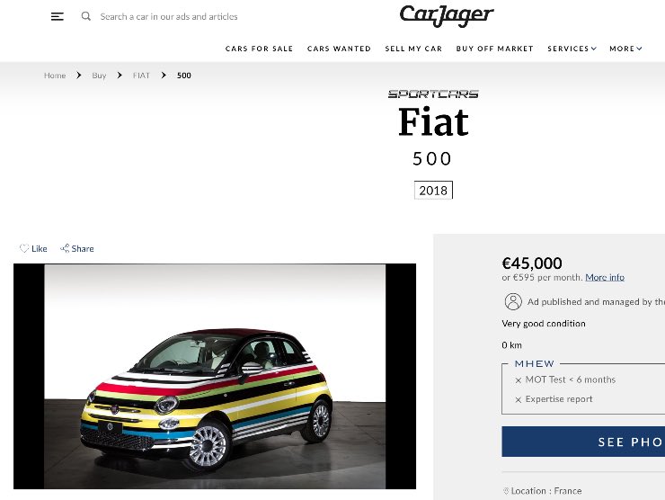 Fiat 500 Missoni: l'annuncio su CarJager