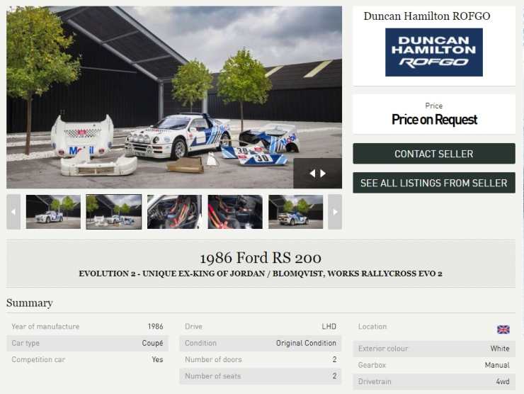 Ford RS 200 (Classic Driver): l'annuncio