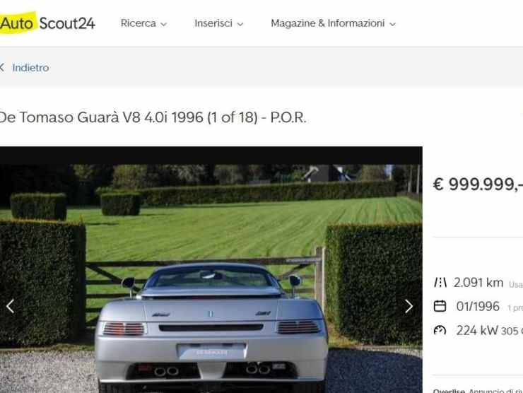 De Tomaso Guarà V8 (AutoScout 24) annuncio