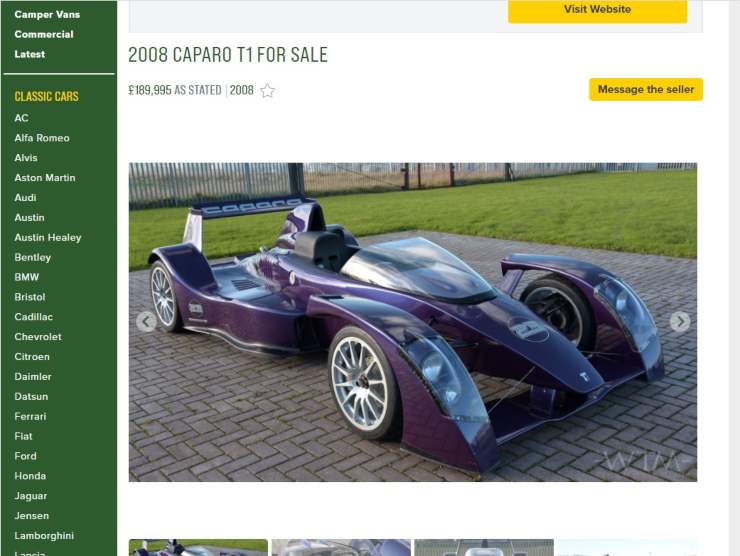 Caparo T1 (Car and classic): l'annuncio