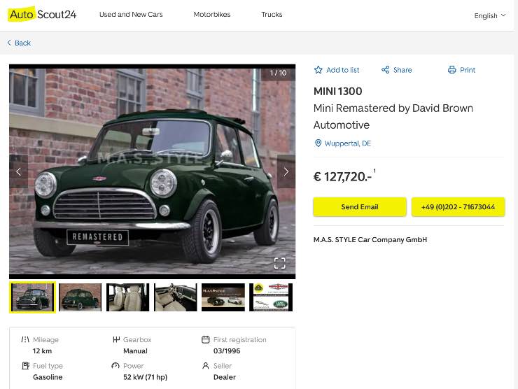 Mini Remastered by David Brown (autoscout24.it)