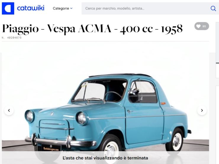 Piaggio Vespa Acma 400 (Catawiki): l'annuncio