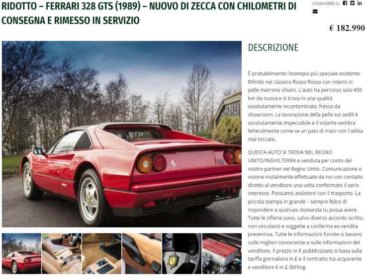 Ferrari 328 GTS (Tom's Car Connections): l'annuncio