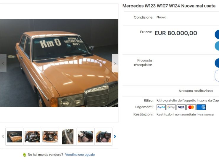 Mercedes W123 (Ebay): l'annuncio