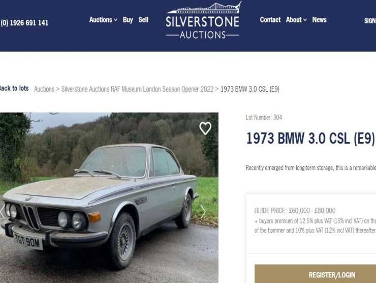 BMW 3.0 CSL (Silverstone Auctions) annuncio