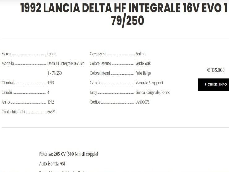 Lancia Delta HF Integrale (Ruote da Sogno) annuncio 4.4.2022 quattromania.it