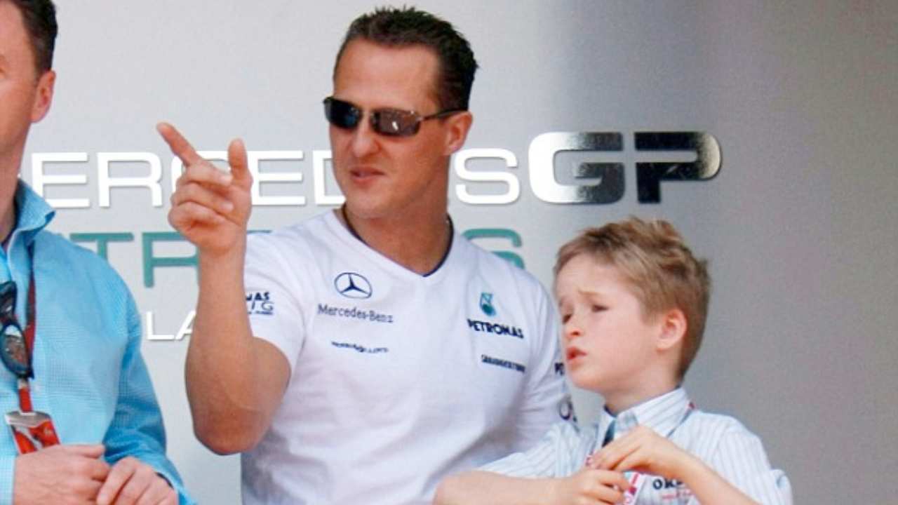 Michael Schumacher insieme al figlio da bimbo