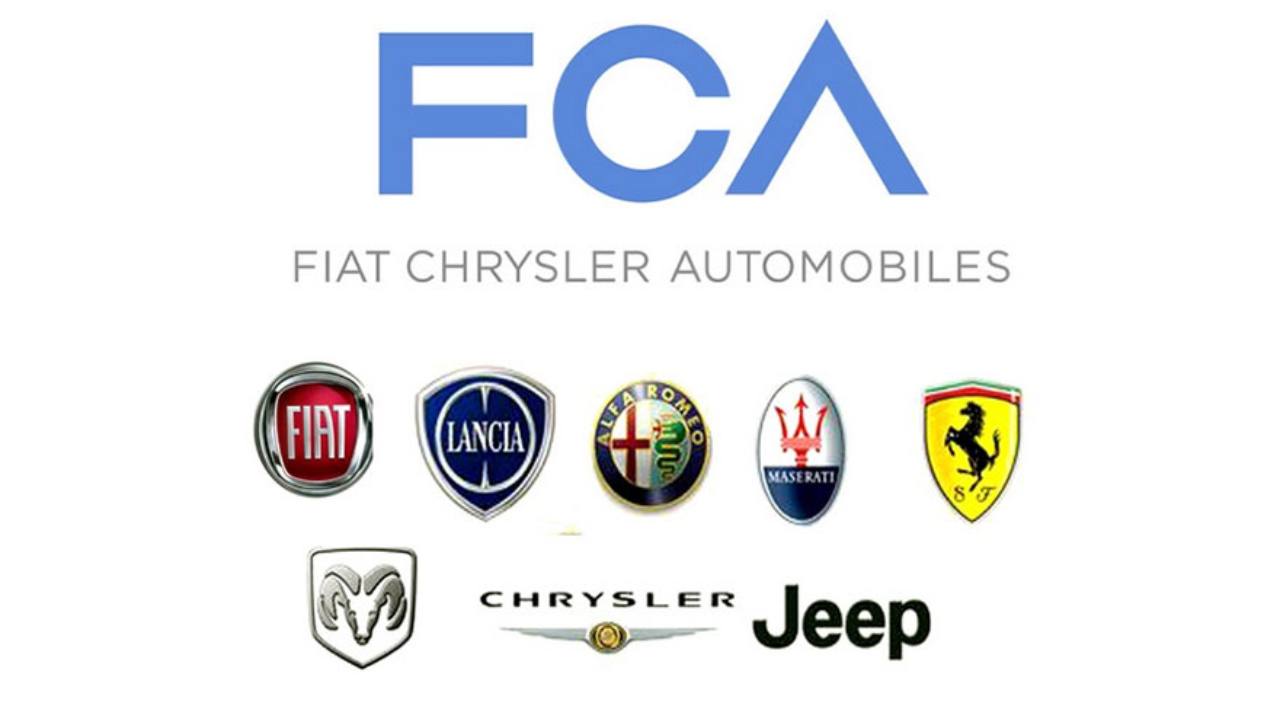 Logo FCA insieme a quelli dei marchi gestiti