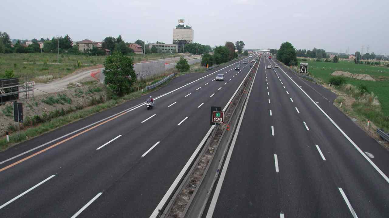 Autostrada italiana ripresa dalle telecamere