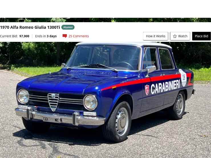 Alfa Romeo Giulia in vendita all'asta